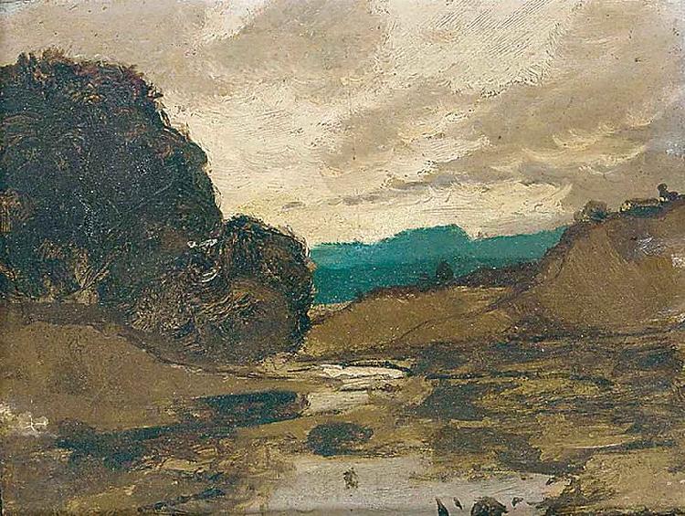 Karl Heffner Sunset over the river Germany oil painting art